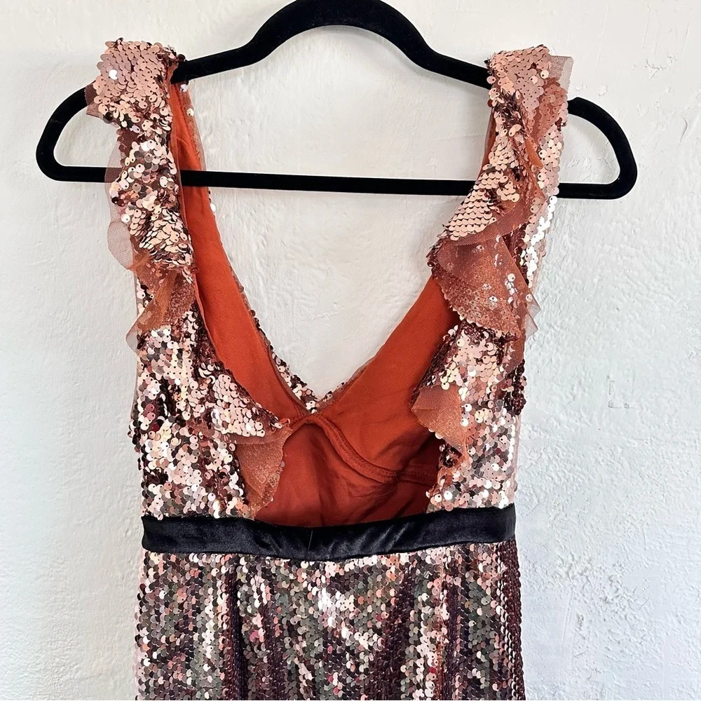 NWT Free People Siren Sequin Mini Dress with Black Belt